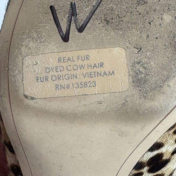 Sam Edelman Leopard Calf Hair Tiana Pointed Toe Pump High Heel Size 8M Studded - Picture 9 of 11